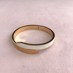White Resin and Gold Plated Bangle Bracelet